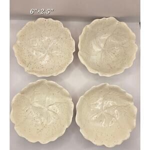 Vintage Melamine Cabbage Leaf Footed‎ Bowls – Set of 4 Cottagecore Minimalist